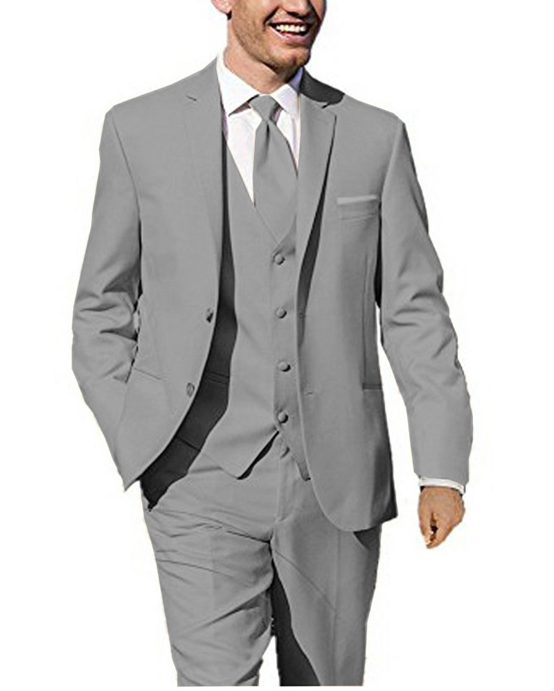 Új bézs színű férfi öltöny nadrággal, két gombbal, 3 részes, formális, bevágásos hajtókás üzleti blézer legjobb férfi szmoking esküvőre