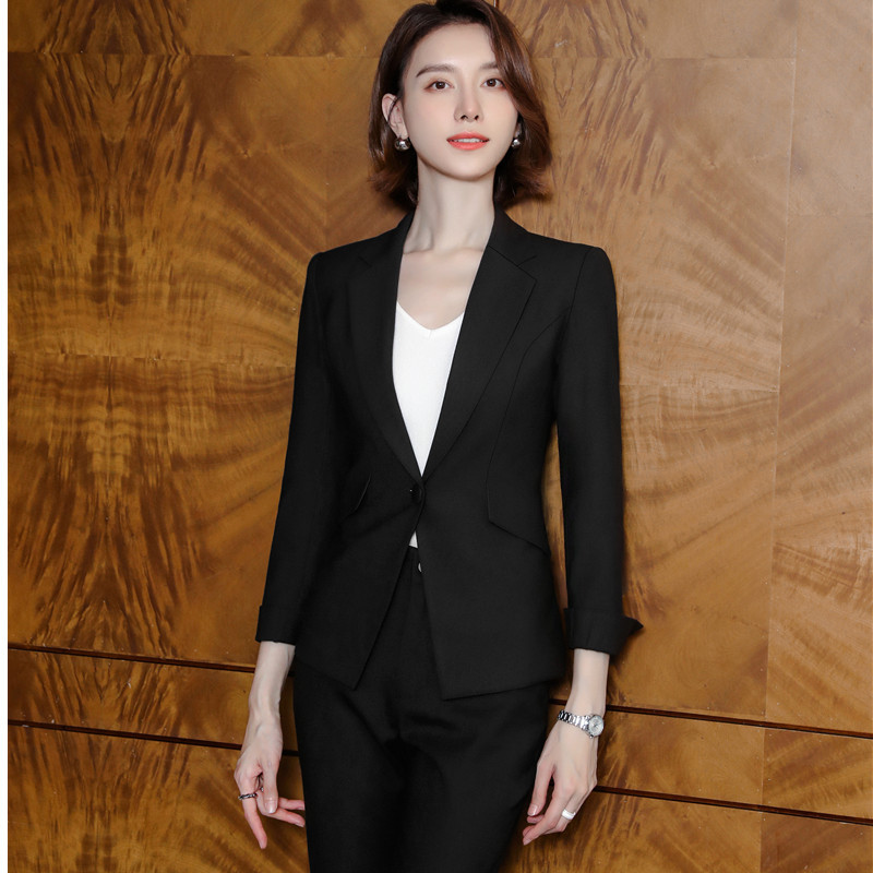 Női fehér öltönyök 2022, új, kiváló minőségű temperamentum formális, hosszú ujjú karcsú blézer és szoknya irodai női munkaruha fekete