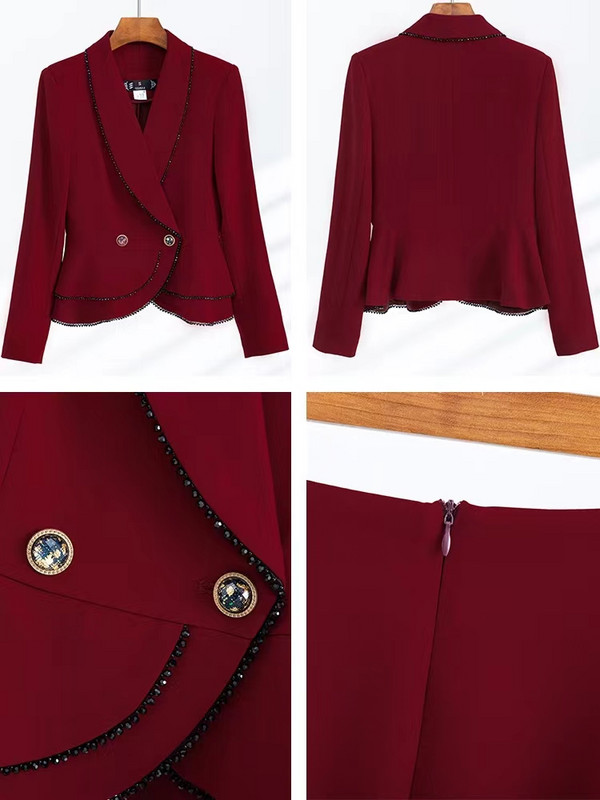 Csúcskategóriás professzionális női öltönyök új őszi divat temperamentum üzleti formális karcsú blézer és szoknya, női munkaruha