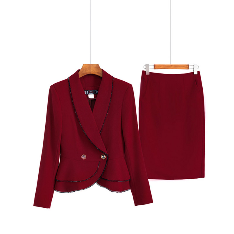 Csúcskategóriás professzionális női öltönyök új őszi divat temperamentum üzleti formális karcsú blézer és szoknya, női munkaruha