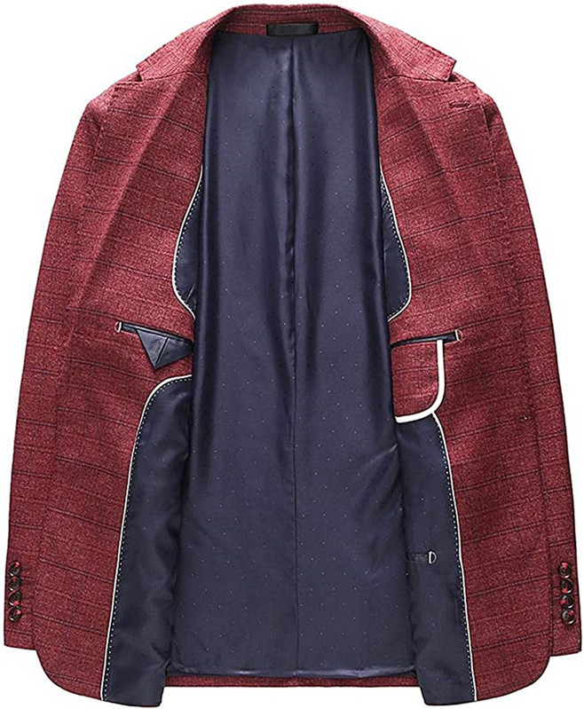 Férfi 3 részes üzleti öltönyök Slim Fit Tweed öltöny Kockás Slim Fit öltönyök esküvői vőlegény viselethez