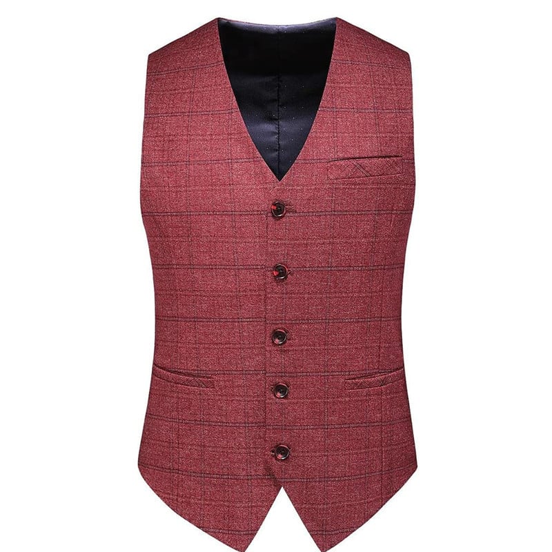 Férfi 3 részes üzleti öltönyök Slim Fit Tweed öltöny Kockás Slim Fit öltönyök esküvői vőlegény viselethez