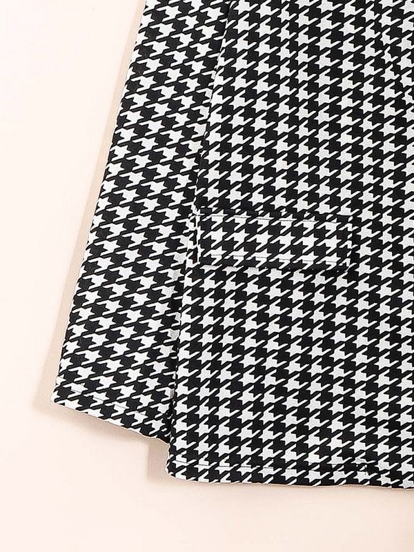 Finjani nagyobb méretű kockás öltöny női hajtóka nyakú, duplasoros karcsú, alkalmi blézer öltöny nadrág női divatos ruházat