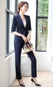 Naviu kiváló minőségű női öltöny nyári divat temperamentum formális fél ujjú blézer és szoknya irodai interjú Női munkaruha