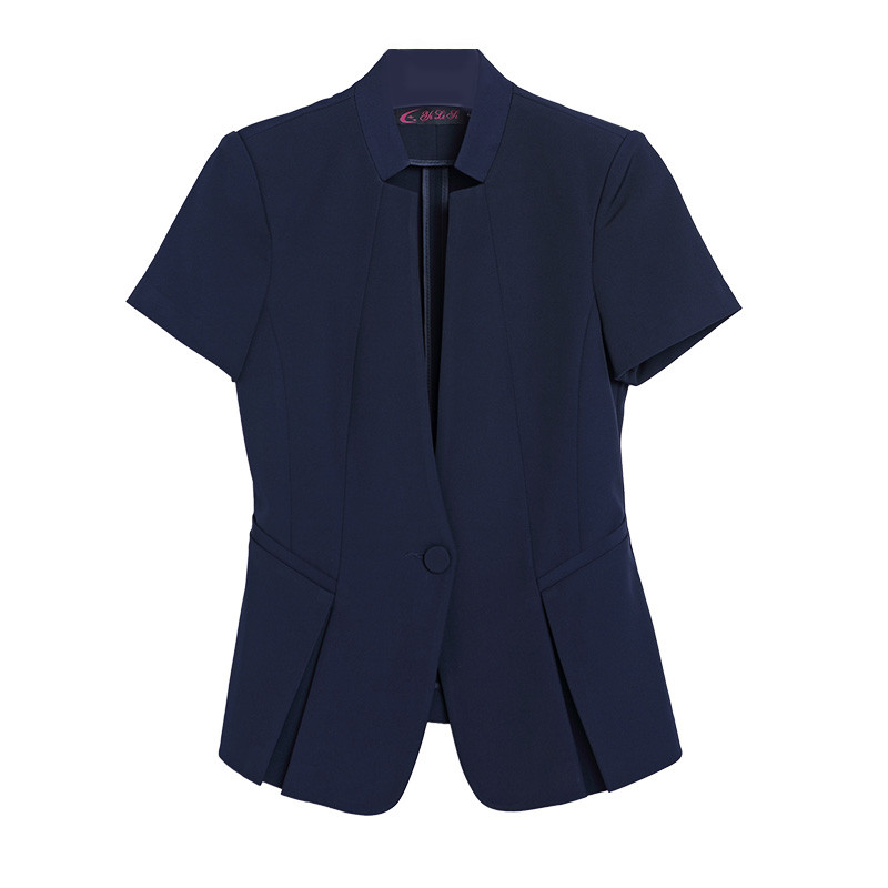 Új divatos nyári ruhák, kétrészes női szett, kiváló minőségű, rövid ujjú blézer és szoknya irodai női öltöny.