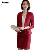 Női öltönyök Naviu 2022, új csúcskategóriás, professzionális formális, hosszú ujjú karcsú blézer és szoknya irodai női munkaruha
