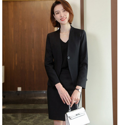 Női öltönyök Naviu 2022, új csúcskategóriás, professzionális formális, hosszú ujjú karcsú blézer és szoknya irodai női munkaruha