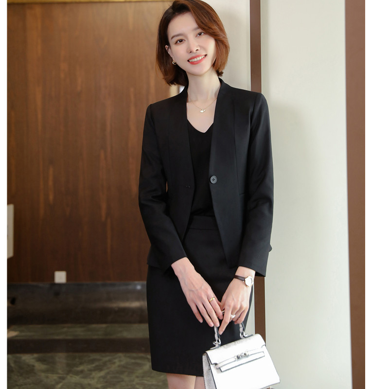 Női öltönyök Naviu 2022, új csúcskategóriás, professzionális formális, hosszú ujjú karcsú blézer és szoknya irodai női munkaruha