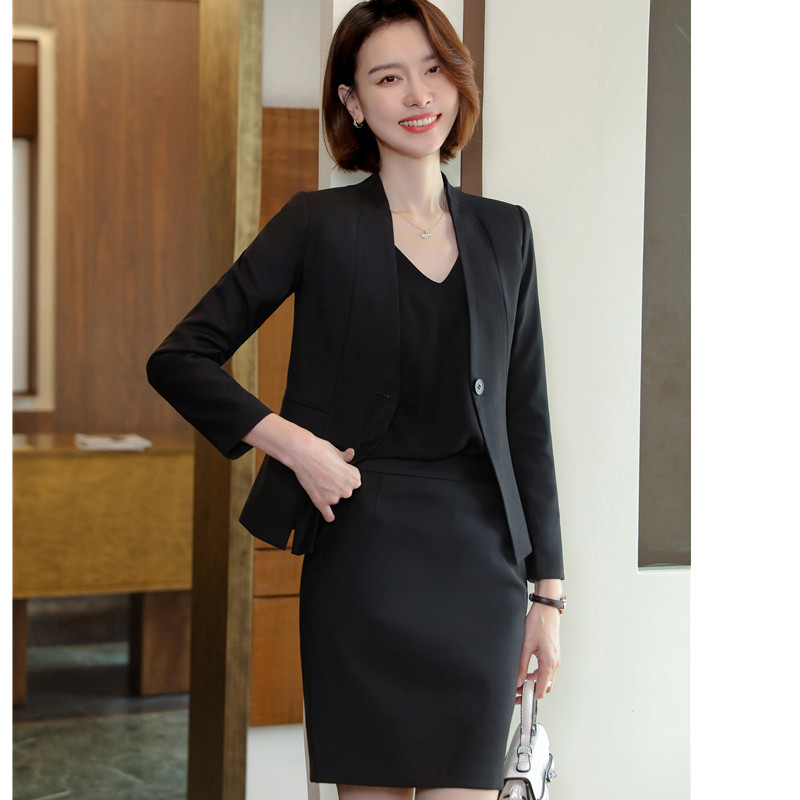 Női öltönyök Naviu 2022, új csúcskategóriás, professzionális formális, hosszú ujjú karcsú blézer és szoknya irodai női munkaruha