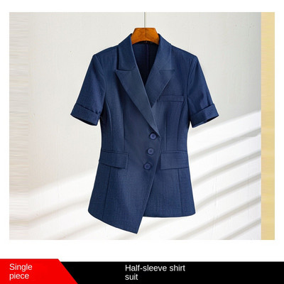 2022-es nyári alkalmi temperamentum női dzseki blézer 2 részes szett Divatos rövid ujjú női irodai öltöny, kilencedik nadrág