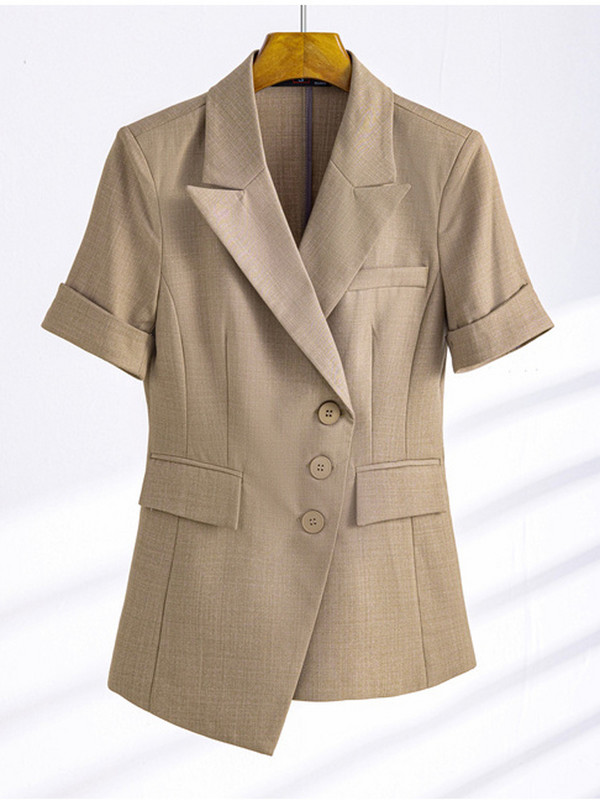 2022-es nyári alkalmi temperamentum női dzseki blézer 2 részes szett Divatos rövid ujjú női irodai öltöny, kilencedik nadrág