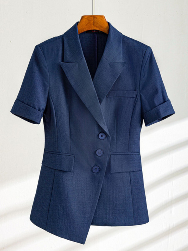 2022-es nyári alkalmi temperamentum női dzseki blézer 2 részes szett Divatos rövid ujjú női irodai öltöny, kilencedik nadrág