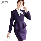 Női öltönyök új őszi csúcskategóriás professzionális temperamentum formális vékony, hosszú ujjú blézer és szoknya irodai női munkaruha
