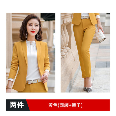 Kiváló minőségű női üzleti fehér öltöny szett őszi, alkalmi, hosszú ujjú, egygombos blézer női nadrágkosztüm Irodai dzseki S-4XL