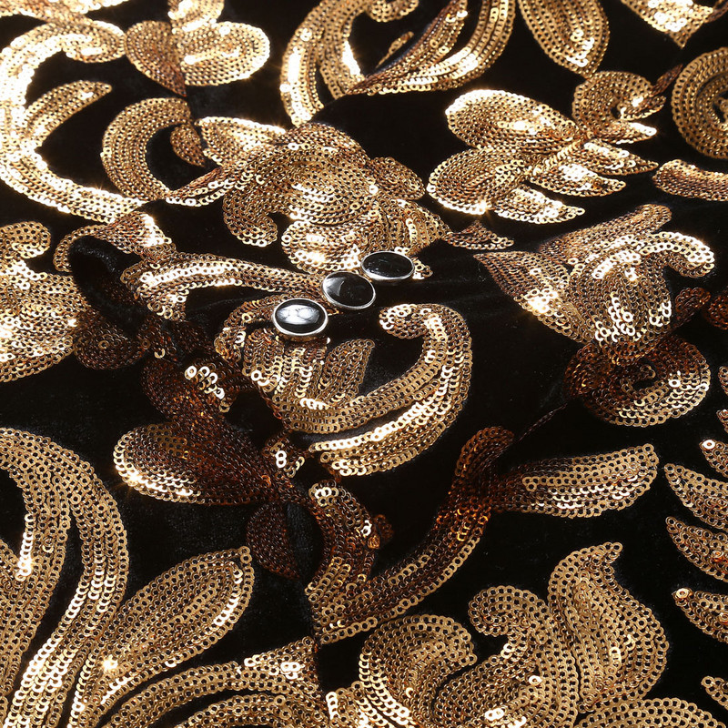 Kiváló minőségű (blézer + nadrág) Férfi arany bársony divat Elegáns alkalmi esküvői bankett party flitter jelmezek kétrészes szett