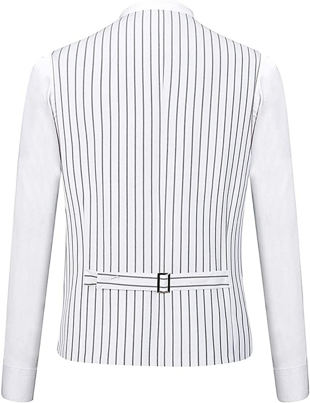 Férfi alkalmi 3 részes férfi öltönyök, csíkos, vékony szabású szmokingok esküvői vőlegényeknek (kabát+mellény+nadrág)