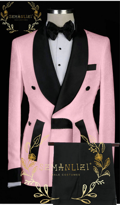 Costum de nuntă pentru bărbați cu design de modă 2022, negru, floral