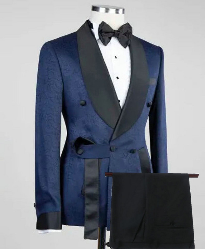 Costum de nuntă pentru bărbați cu design de modă 2022, negru, floral