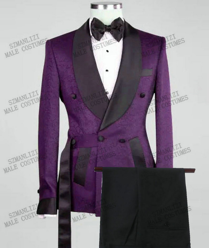 Costum de nuntă pentru bărbați cu design de modă 2022, negru, floral