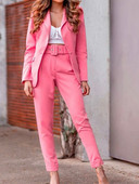 YICIYA Costume roz pentru femei Seturi de birou Fluorescență Neon Verde Costum femei 2022 Crop top și pantaloni pentru femei Set de blazer formal