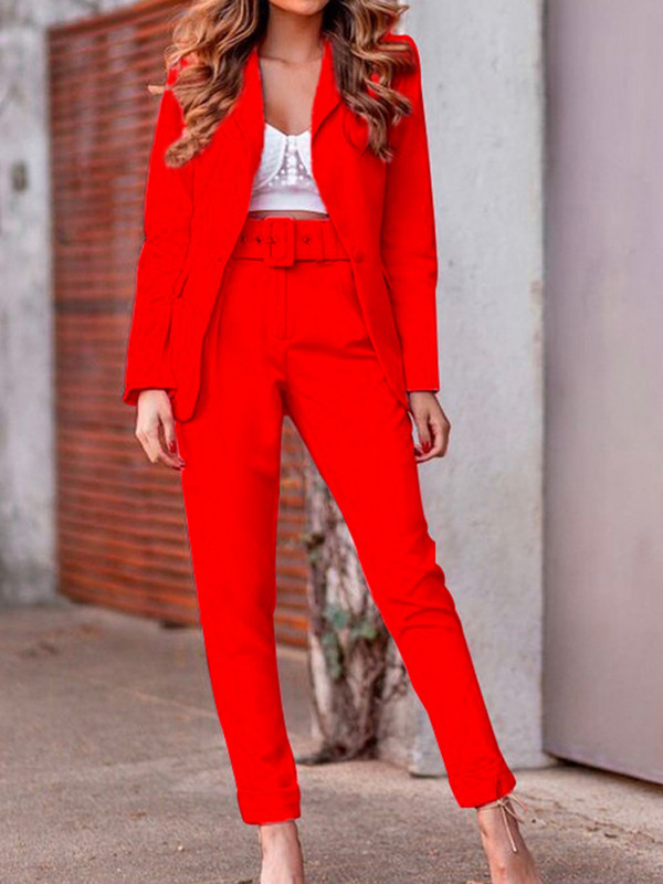 YICIYA Costume roz pentru femei Seturi de birou Fluorescență Neon Verde Costum femei 2022 Crop top și pantaloni pentru femei Set de blazer formal