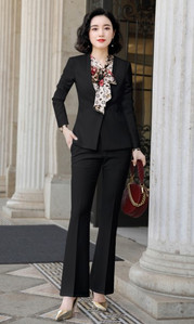 Costum profesional pentru femei Conjuntos De Fald Toamnă Iarnă Moda Negru Alb Blazer cu mânecă lungă și fustă Îmbrăcăminte de lucru pentru doamne de birou