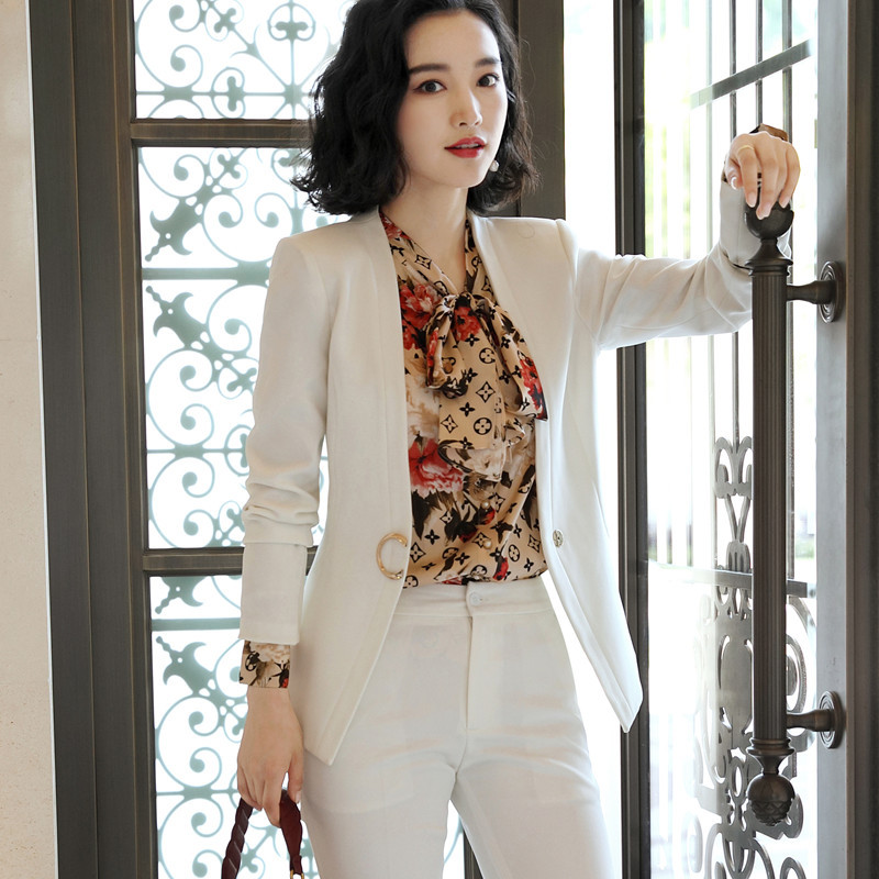 Costum profesional pentru femei Conjuntos De Fald Toamnă Iarnă Moda Negru Alb Blazer cu mânecă lungă și fustă Îmbrăcăminte de lucru pentru doamne de birou