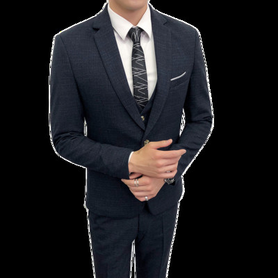 Costum bărbătesc formal 3 piese pentru bărbați, smoking de bal de absolvire, pentru nuntă (Blazer+Vest+Pantalons)