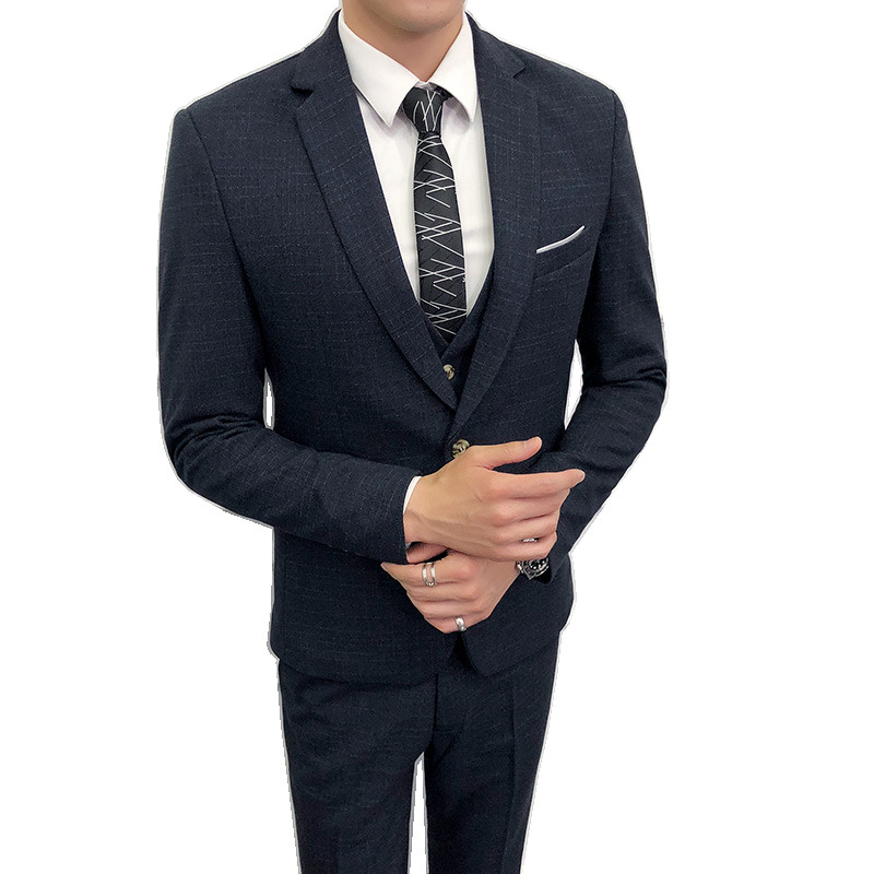 Costum bărbătesc formal 3 piese pentru bărbați, smoking de bal de absolvire, pentru nuntă (Blazer+Vest+Pantalons)