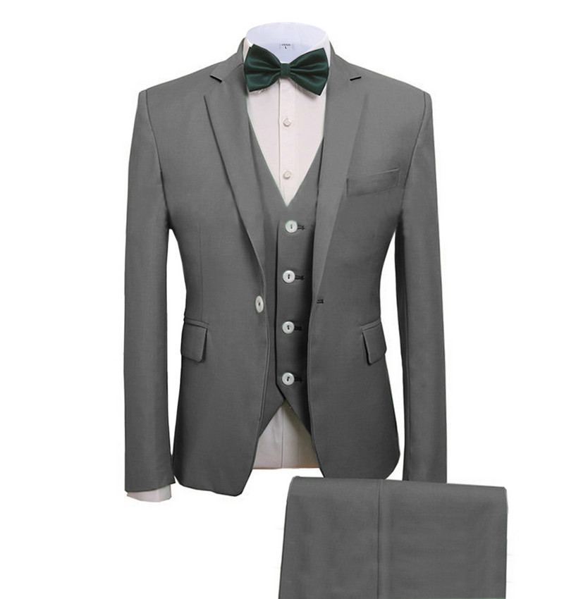Costume pentru bărbați 3 piese costume de afaceri mire verde mentă nobil gri alb smoking pentru costum de nuntă formal (blazer + pantaloni + vestă)