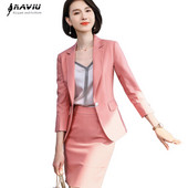 Naviu Costume Femei de înaltă calitate de primăvară profesionale New Fashion în dungi Blazer și fustă Office Ladies Business Work Wear