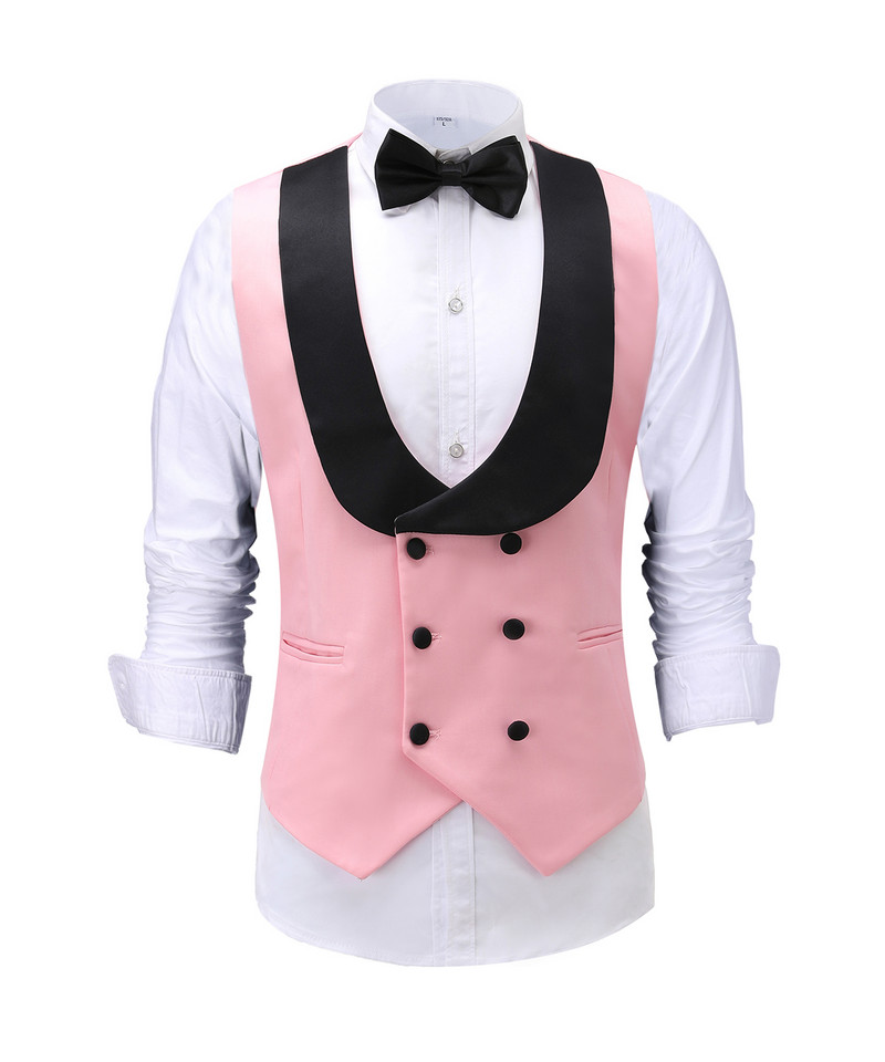 Costum pentru bărbați la modă nouă 2020, 3 piese, șal, rever, smoking, pentru nuntă, petrecere (Blazer+vestă+pantaloni)