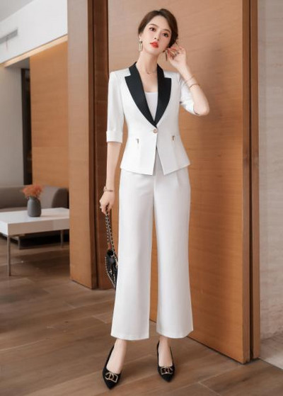 Naviu 2022 Costume roz pentru femei Noua modă de vară Temperament Business Formal Blazer subțire și fustă Îmbrăcăminte de birou pentru doamne