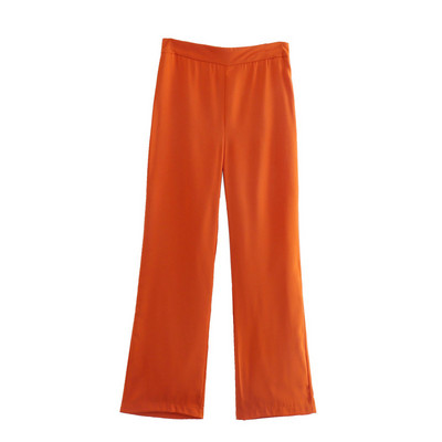 KJMYYX 2022 tavaszi divat női elegáns narancssárga hosszú öltöny, 2 részes szett, egygombos dzseki, női alkalmi irodai blézer + egyenes nadrág