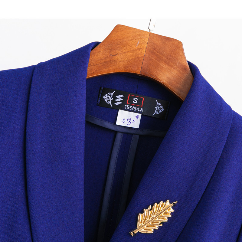 Kék rövid ujjú női öltönyök 2022 új nyári vékony professzionális hivatalos munkaruhák irodai női divat karcsú blézer és szoknya