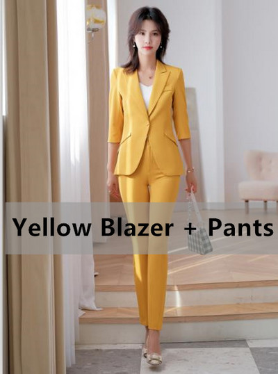 Naviu 2022 új alkalmi divat, sárga öltöny női tavaszi nyár temperamentum, csúcskategóriás professzionális kis kabát és szoknya