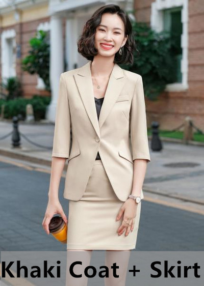 Naviu 2022 új alkalmi divat, sárga öltöny női tavaszi nyár temperamentum, csúcskategóriás professzionális kis kabát és szoknya