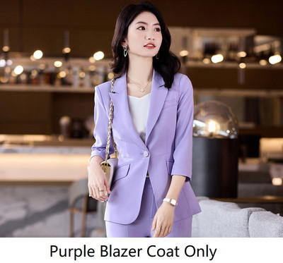 Fél ujjú tavaszi nyár hivatalos női öltönyök OL Stílusok Professzionális irodai munkaruha Balzers Nadrág szett nadrágkosztüm