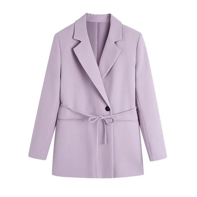 TRAF tavaszi női blézer öltöny 2023 irodai egysoros kabát + egyenes nadrág készletek hosszú ujjú blézer női 2 részes