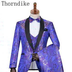Thorndike Handsome, olcsó fekete jacquard öltönyök vacsora öltönyök egyedi szmoking szmoking formális férfi öltönyökhöz (kabát+mellény+nadrág)