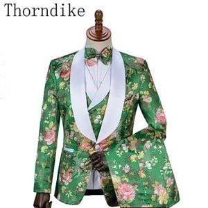 Thorndike Handsome, olcsó fekete jacquard öltönyök vacsora öltönyök egyedi szmoking szmoking formális férfi öltönyökhöz (kabát+mellény+nadrág)