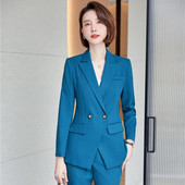 Kiváló minőségű szövet Elegáns csíkos női üzleti öltönyök OL stílusok formális professzionális blézerek munkaruha nadrág szett nadrágkosztüm