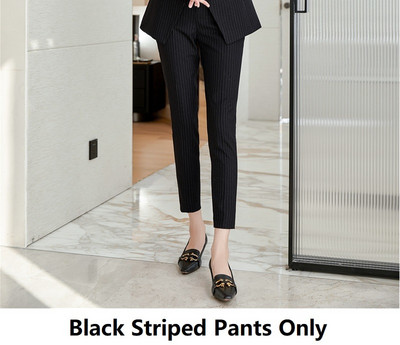 Kiváló minőségű szövet Elegáns csíkos női üzleti öltönyök OL stílusok formális professzionális blézerek munkaruha nadrág szett nadrágkosztüm