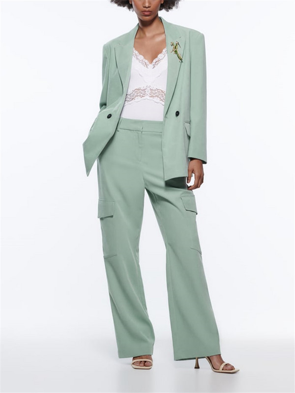 KEYANKETIAN ZA női kabát 2022 tavaszi új divat puha laza alkalmi blézer retro hosszú ujjú zsebes női kabát elegáns