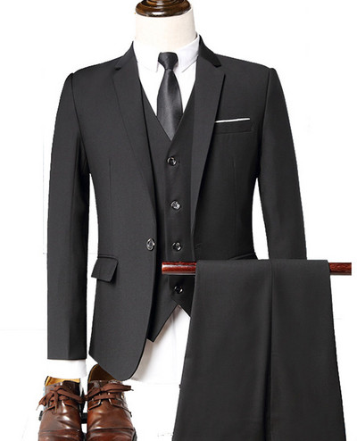Férfi öltöny egygombos öltöny blézer 3 darab kabát mellény nadrág vőlegény öltönyhöz esküvőre