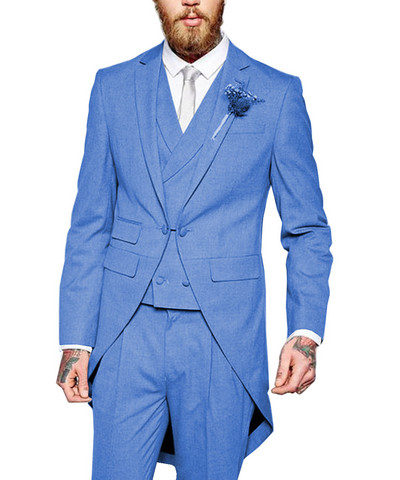 Férfi öltönyök három részes, vékony szabású szürke/kék/fekete öltöny üzleti vőlegény dzseki szmoking esküvői bál estére (blézer+mellény+nadrág)