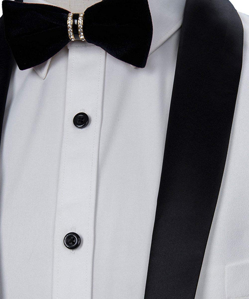 Divatos 3 részes férfi öltönyök kendő hajtóka szmoking vőfély blézer + mellény + nadrág szett esküvőre