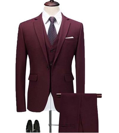 2020-as új, babakék férfi öltöny, 3 részes, bevágásos hajtóka, klasszikus szmoking vőfély esküvőre (blézer+mellény+nadrág)