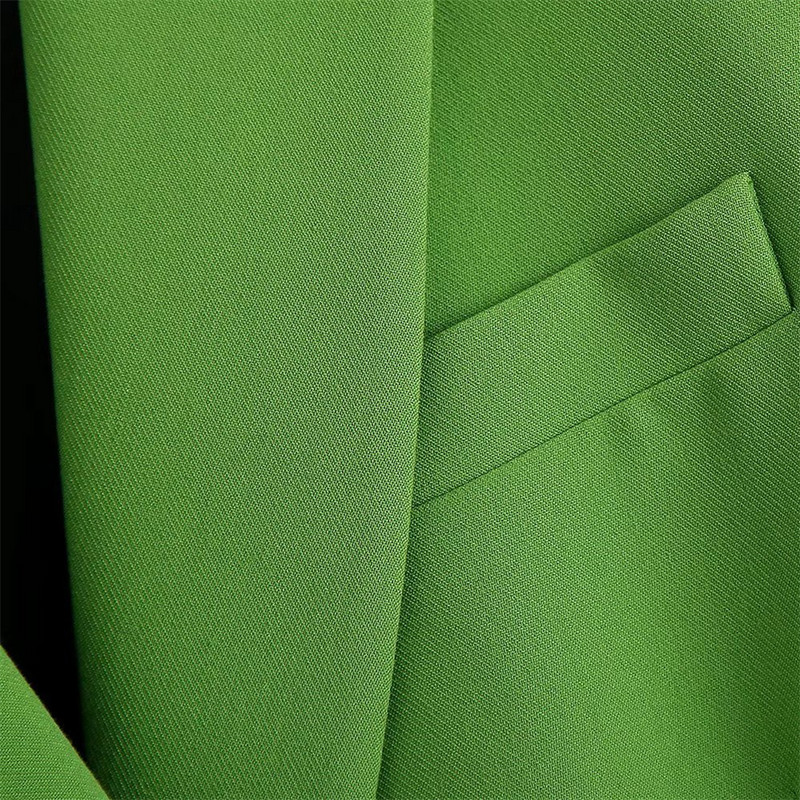 KEYANKETIAN ZA irodai női tisztazöld túlméretezett hosszú öltöny dzseki női duplasoros retro dzseki elegáns női kabát