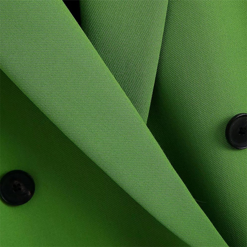 KEYANKETIAN ZA irodai női tisztazöld túlméretezett hosszú öltöny dzseki női duplasoros retro dzseki elegáns női kabát